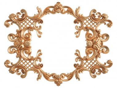 Beyaz zemin üzerine altın süs. İzole