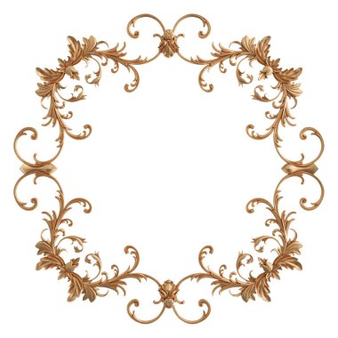 Altın Çerçeve beyaz zemin üzerinde. İzole