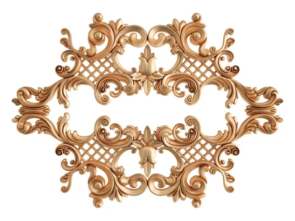 Beyaz zemin üzerine altın süs. İzole