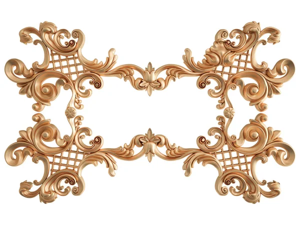 Ornamento in oro su sfondo bianco. Isolato — Foto Stock