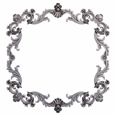 Beyaz bir arka plan üzerinde krom süsleme. İzole