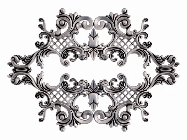 Ornamento cromato su sfondo bianco. Isolato — Foto Stock