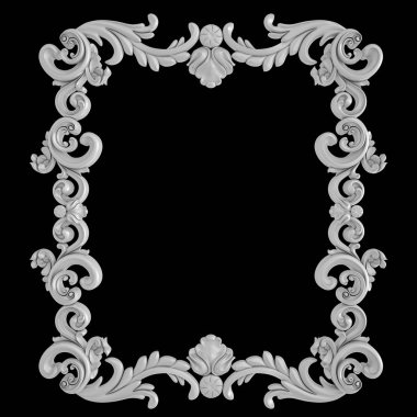 Beyaz Siyah bir zemin üzerine süs. İzole