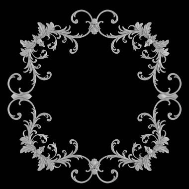 Beyaz Siyah bir zemin üzerine süs. İzole