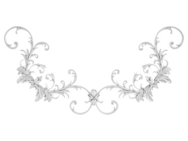 Beyaz beyaz bir arka plan üzerinde süs. İzole