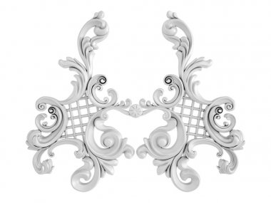 Beyaz beyaz bir arka plan üzerinde süs. İzole