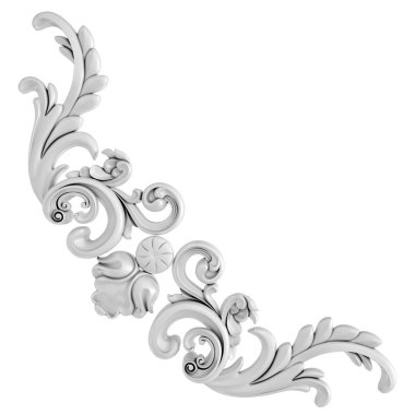 Beyaz beyaz bir arka plan üzerinde süs. İzole