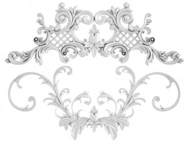 Beyaz beyaz bir arka plan üzerinde süs. İzole