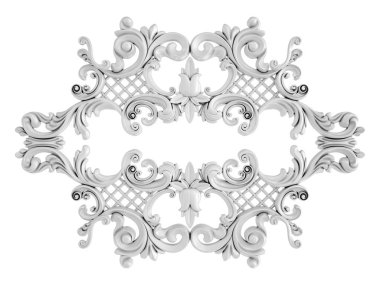 Beyaz beyaz bir arka plan üzerinde süs. İzole