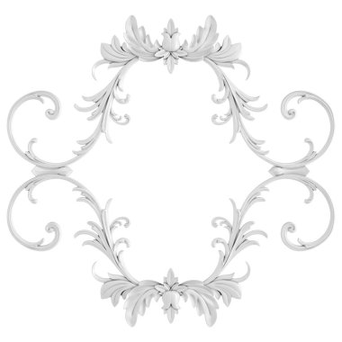 Beyaz beyaz bir arka plan üzerinde süs. İzole