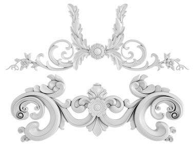 Beyaz beyaz bir arka plan üzerinde süs. İzole