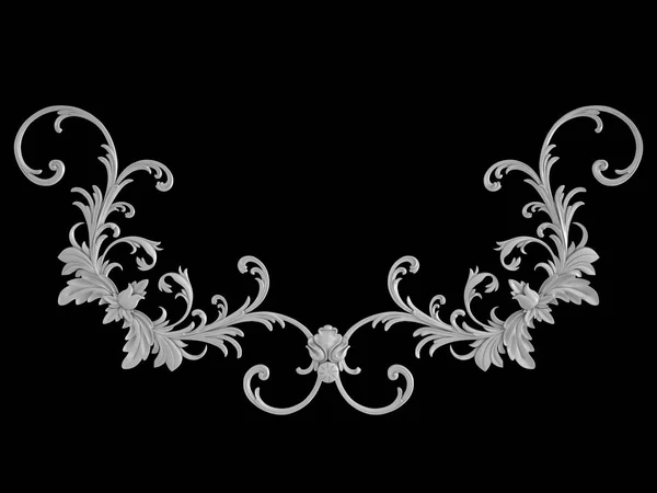 Weißes Ornament auf schwarzem Hintergrund. isoliert — Stockfoto