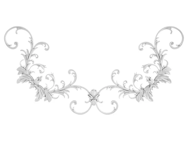 Ornamento bianco su sfondo bianco. Isolato — Foto Stock