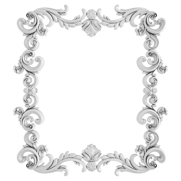 Ornamento branco em um fundo branco. Isolados — Fotografia de Stock