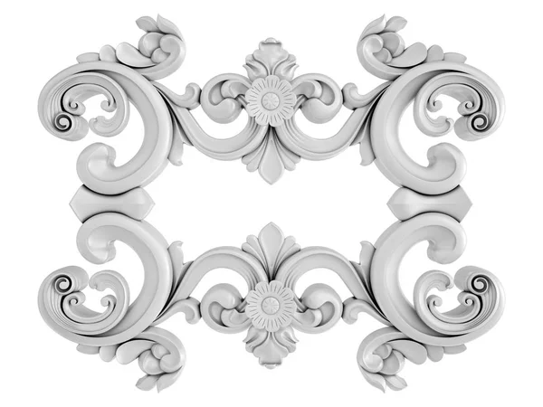 Białe ornament na białym tle. Na białym tle — Zdjęcie stockowe