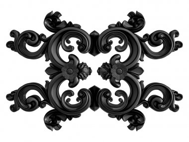 Siyah beyaz bir arka plan üzerinde süs. İzole