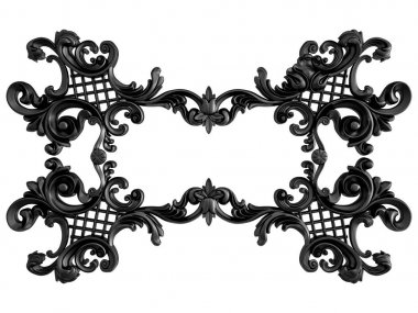 Siyah beyaz bir arka plan üzerinde süs. İzole