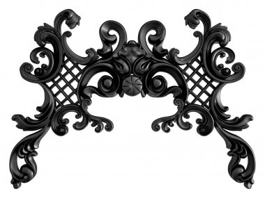 Siyah beyaz bir arka plan üzerinde süs. İzole