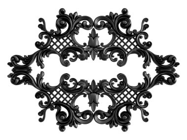 Siyah beyaz bir arka plan üzerinde süs. İzole