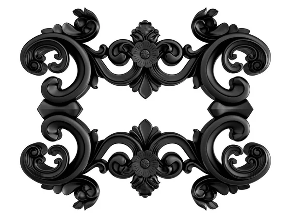 Ornamento nero su sfondo bianco. Isolato — Foto Stock