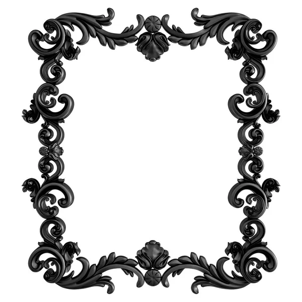 Ornamento nero su sfondo bianco. Isolato — Foto Stock