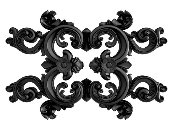 Ornamento preto em um fundo branco. Isolados — Fotografia de Stock