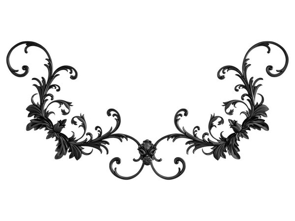 Black ornament on a white background. Isolated