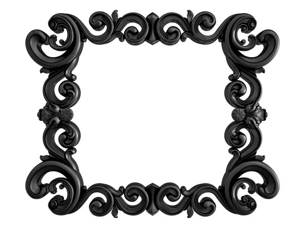 Ornamento nero su sfondo bianco. Isolato — Foto Stock