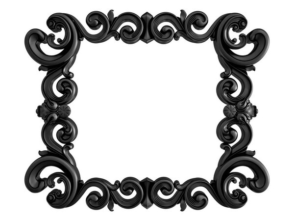 Black ornament on a white background. Isolated
