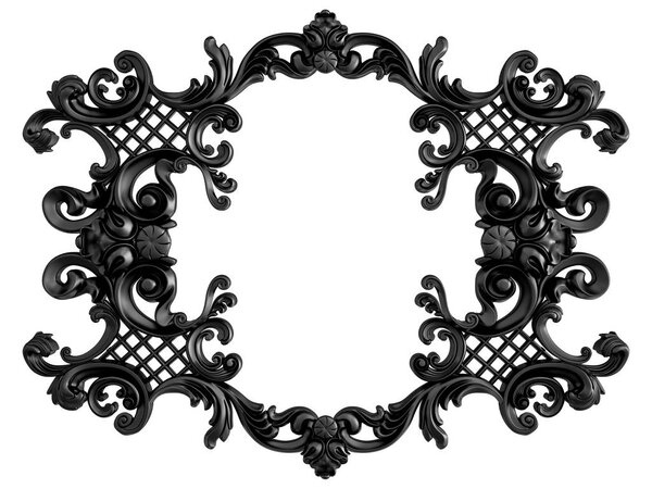 Black ornament on a white background. Isolated