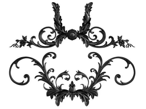 Ornamento preto em um fundo branco. Isolados — Fotografia de Stock