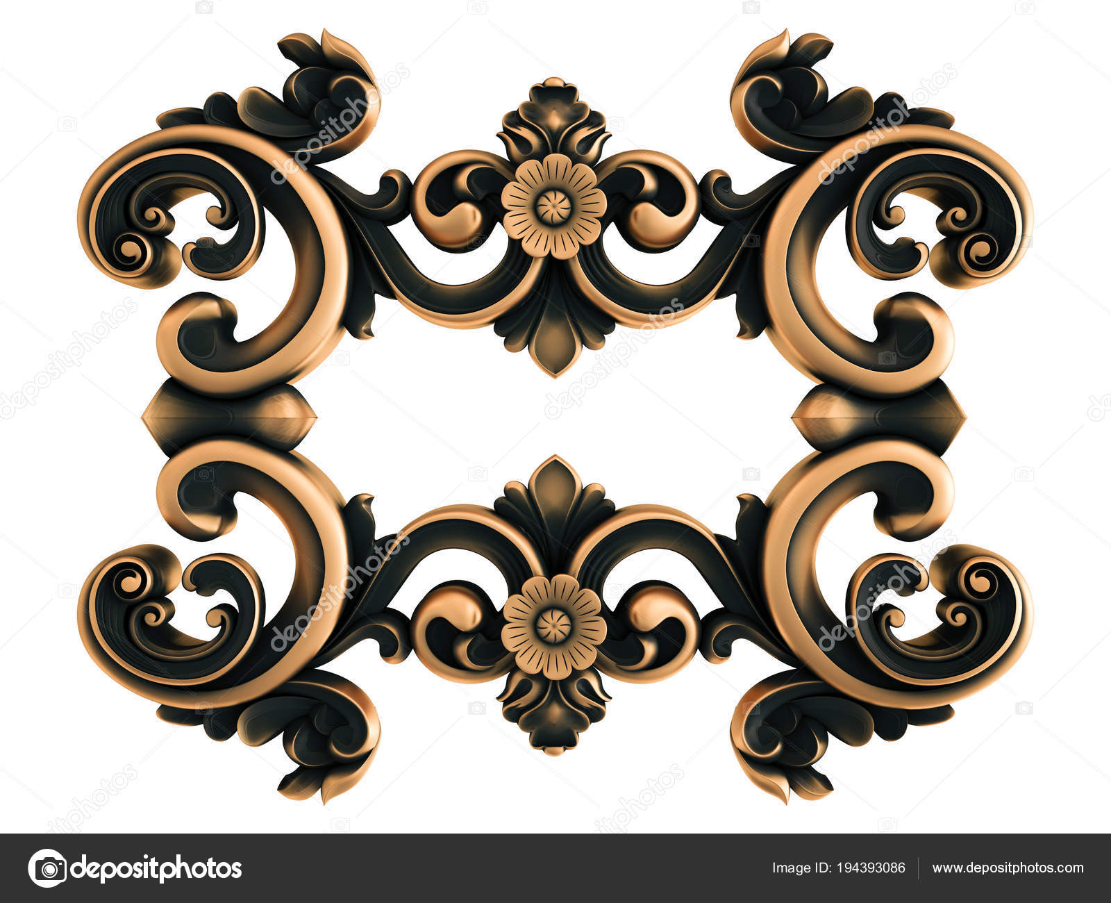 Bronze ornament on a white background. Isolated ⬇ Stock Photo, Image by