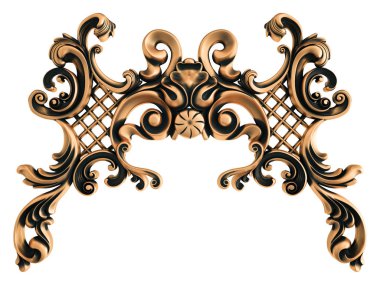 Beyaz bir arka plan üzerinde bronz süs. İzole