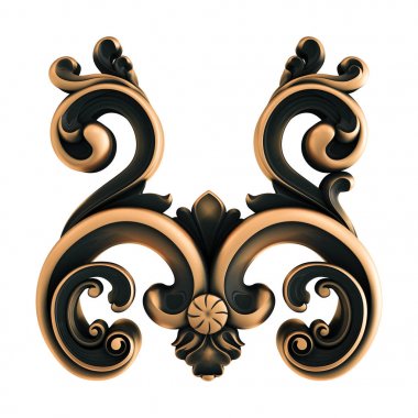 Beyaz bir arka plan üzerinde bronz süs. İzole