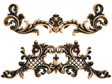 Beyaz bir arka plan üzerinde bronz süs. İzole