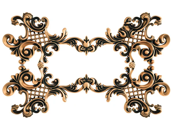 Bronzen ornament op een witte achtergrond. Geïsoleerd — Stockfoto