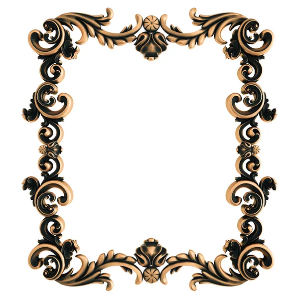 Ornamento in bronzo su sfondo bianco. Isolato — Foto Stock