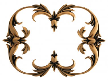 Beyaz bir arka plan üzerinde bronz süs. İzole