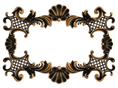 Beyaz bir arka plan üzerinde bronz süs. İzole