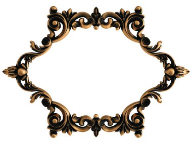 Beyaz bir arka plan üzerinde bronz süs. İzole