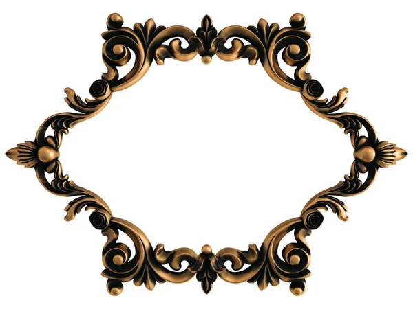 Bronzová ornament na bílém pozadí. Izolovaný — Stock fotografie