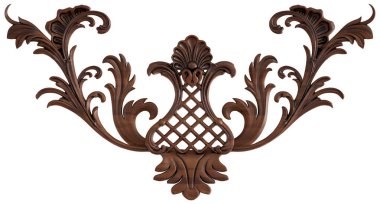 Ahşap süsleme beyaz zemin üzerinde. İzole