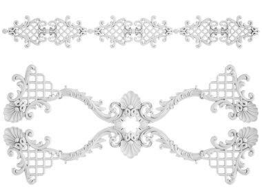 Beyaz beyaz bir arka plan üzerinde süs. İzole