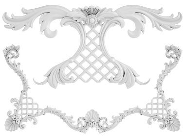 Beyaz beyaz bir arka plan üzerinde süs. İzole