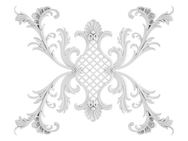 Beyaz beyaz bir arka plan üzerinde süs. İzole