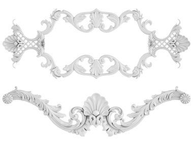 Beyaz beyaz bir arka plan üzerinde süs. İzole