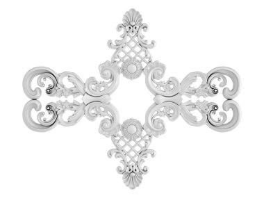 Beyaz beyaz bir arka plan üzerinde süs. İzole