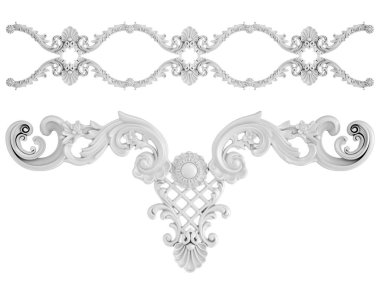 Beyaz beyaz bir arka plan üzerinde süs. İzole