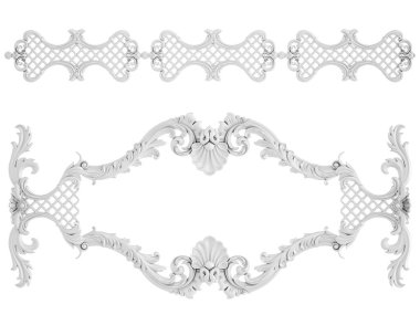 Beyaz beyaz bir arka plan üzerinde süs. İzole