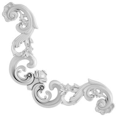 Beyaz beyaz bir arka plan üzerinde süs. İzole